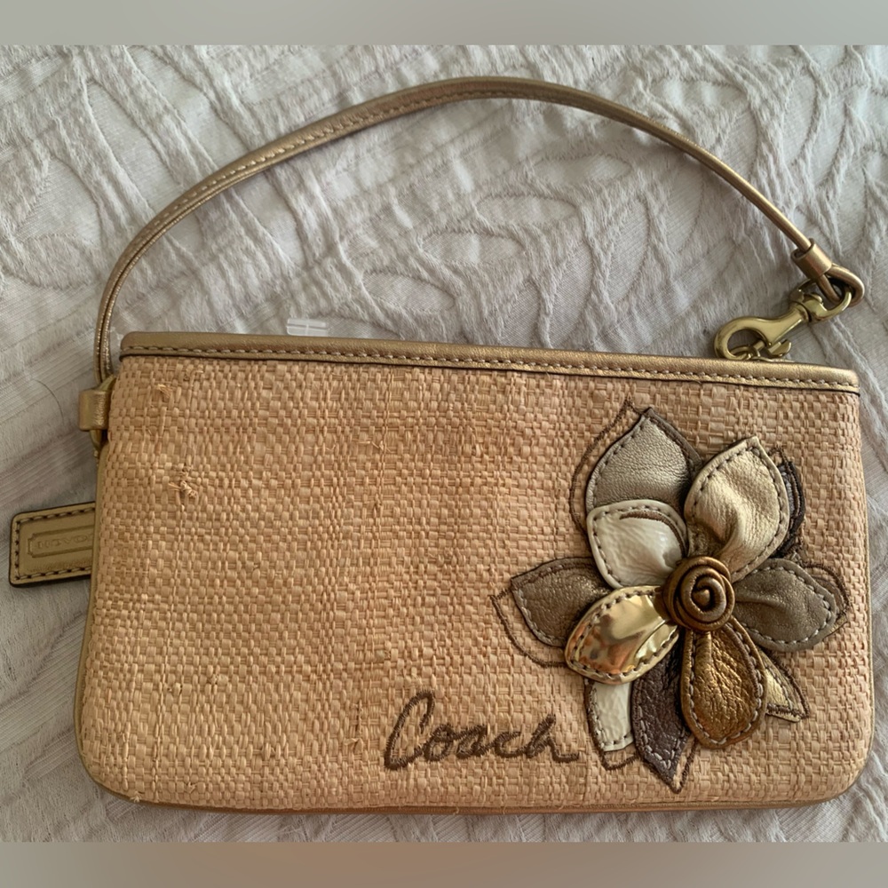 Coach wristlet with 3D flower